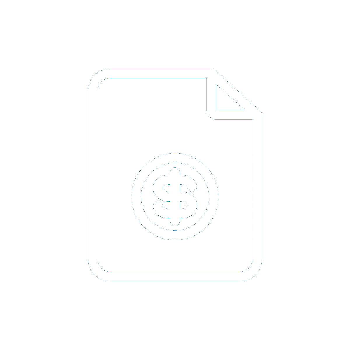 Icon of piece of paper indicating financial content.